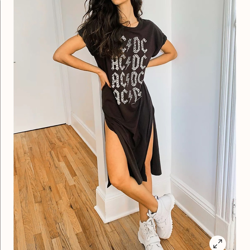 Chaser x Free People AC/DC Maxi T-shirt Dress, Med